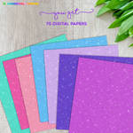 Rainbow glitter digital papers