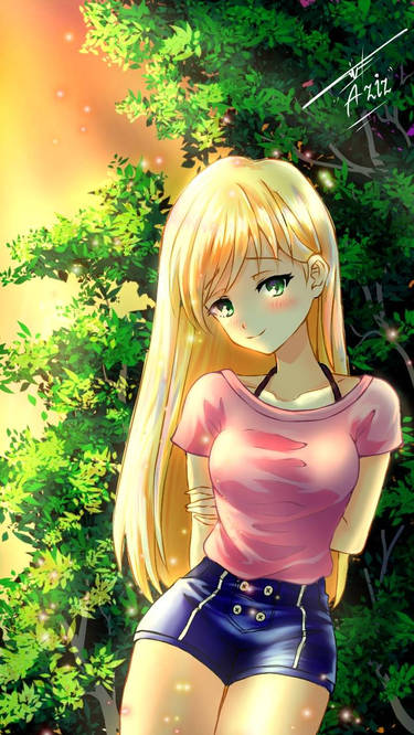 Anime girl fanart PINK by AZIZfanart on DeviantArt