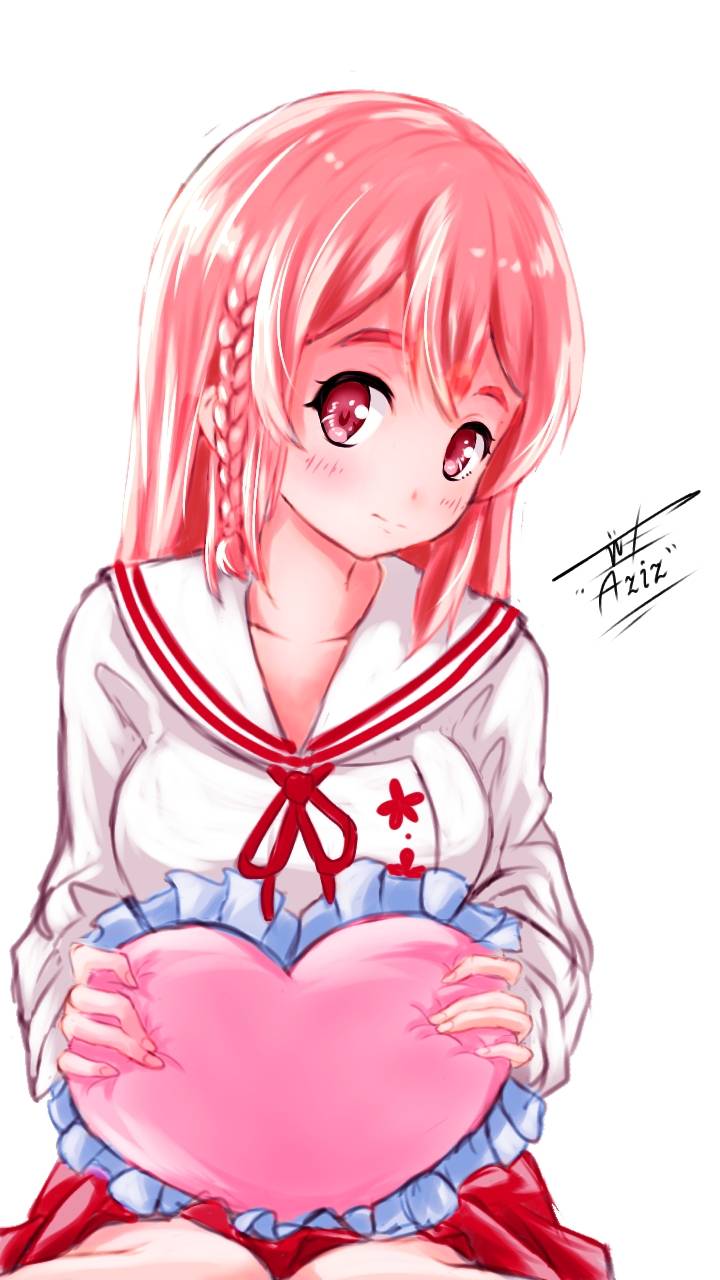 Anime girl fanart PINK by AZIZfanart on DeviantArt