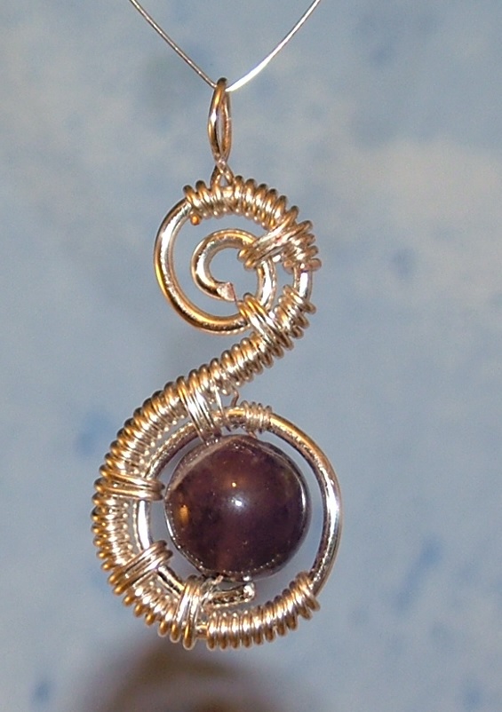 spiral amethyst wire wrap