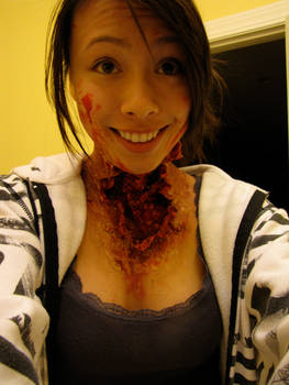 Neck Horror Wound Makeup