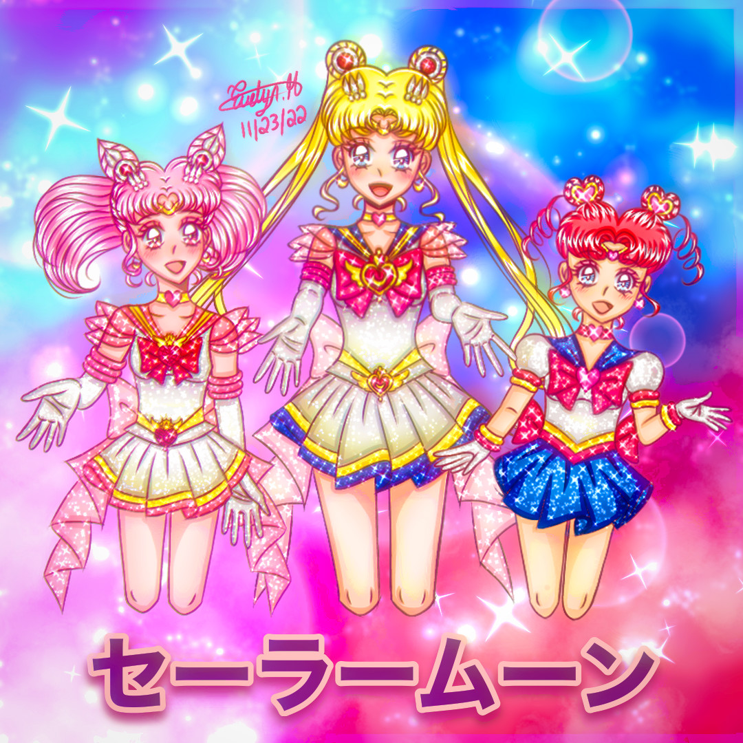 Sailor Moon, Chibi Moon, and Chibi Chibi Moon by EvelynH7881 on DeviantArt