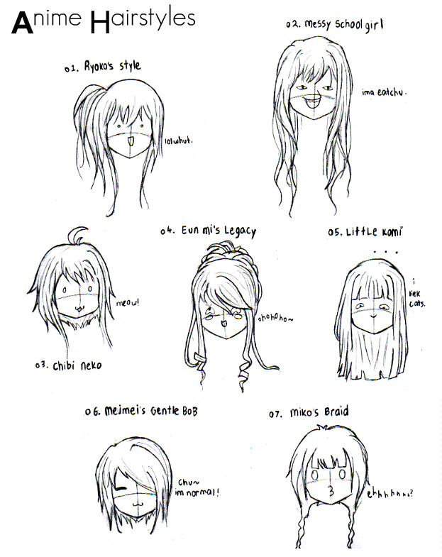 Anime Hairstyles by kawaa-kari on DeviantArt