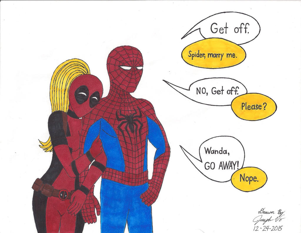 Lady Deadpool And Spiderman Marry Me By Joevo94 On Deviantart