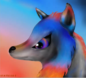 Magical colorful Wolf