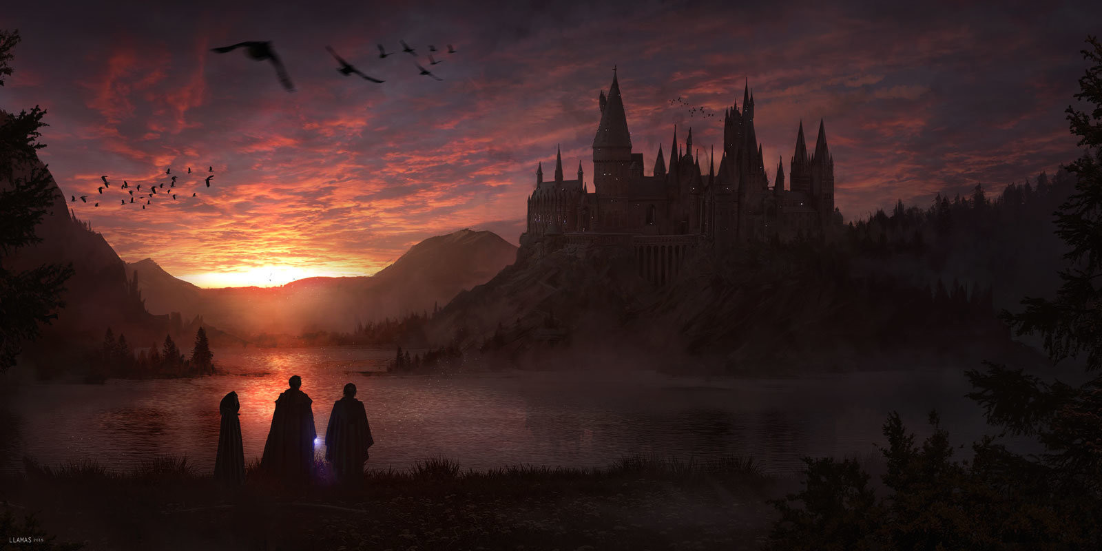 Harry potter land sunset