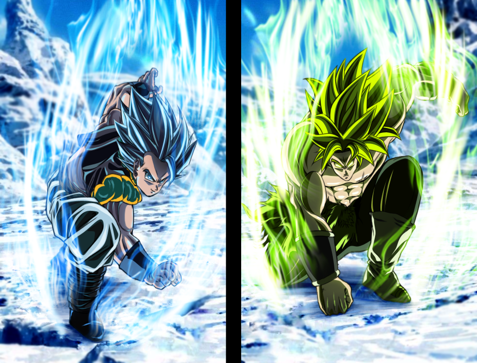 Gogeta Super Saiyan Blue VS Broly by InnsaneStudios on DeviantArt