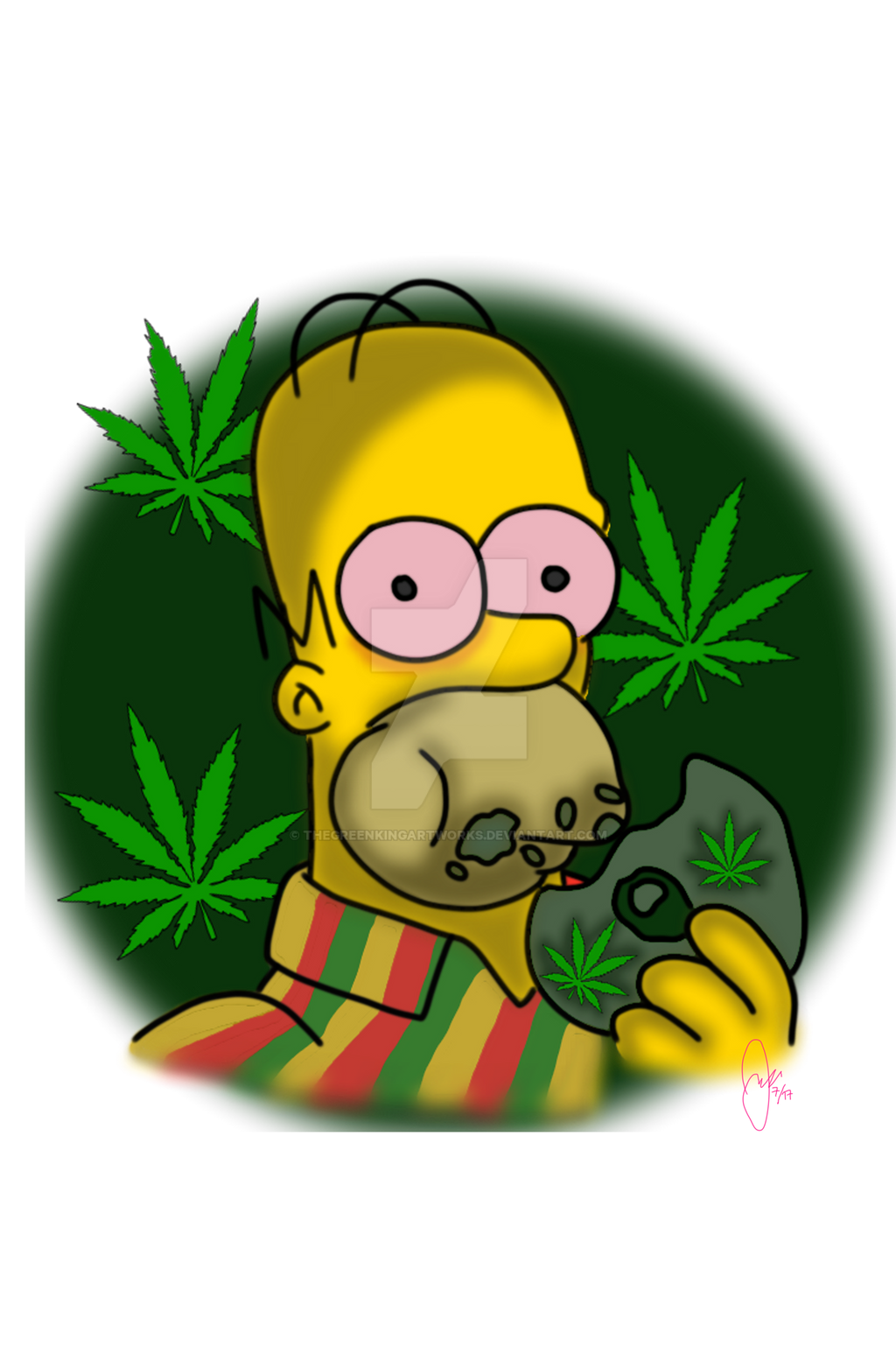 Homer Simpson Weed by thegreenkingartworks on DeviantArt