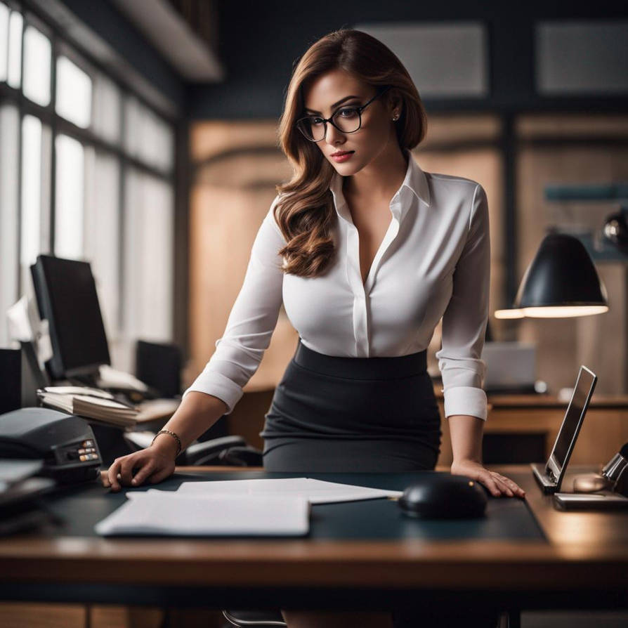 A beautiful bossy office lady looking down by foolishtravels on DeviantArt