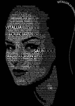 Typography Portrait Dark Lady II