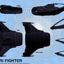 Asari Starfighter concept (Valhawk class)