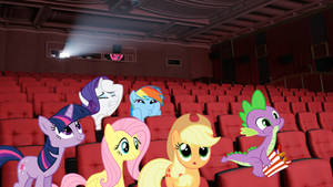 Mane 6 And Spike Watching A Movie