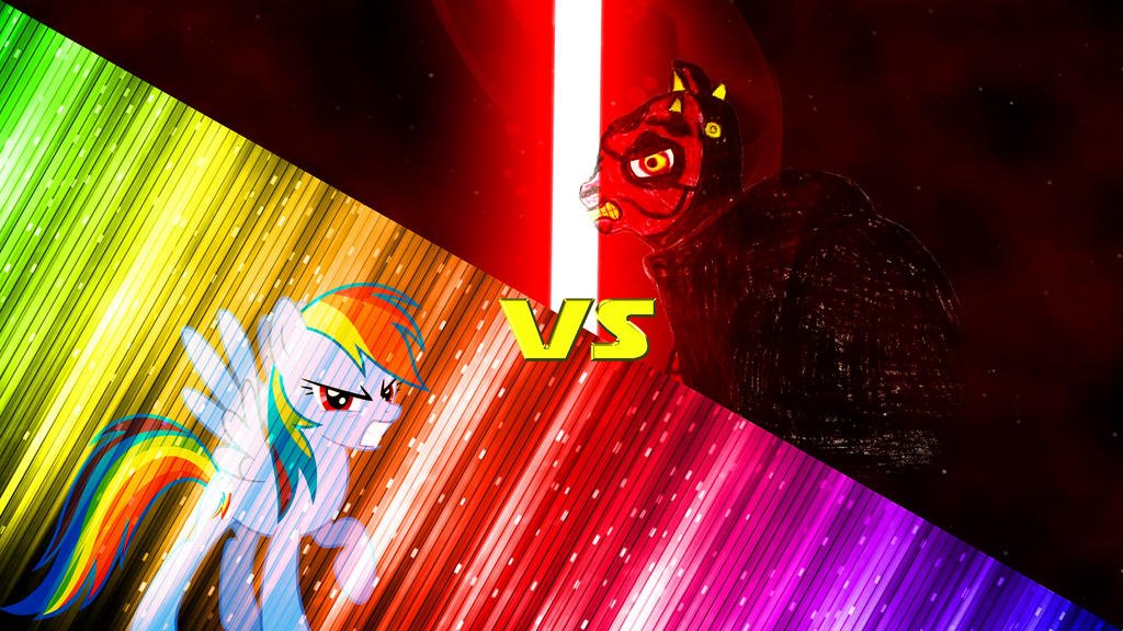 Request: Rainbow Dash Versus Darth Maul Pony