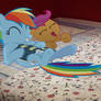 Rainbow Dash Reading Scootaloo To Sleep