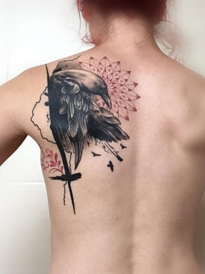 crow trash polka tattoo , trawa by Lukasztrawczynski on DeviantArt