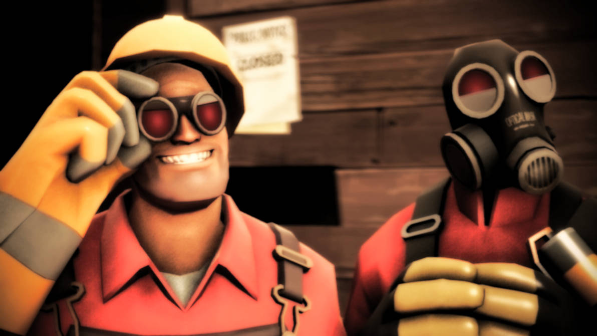 Engineer and Pyro's New Goggle Eyes by ItsTheVioletQueen on DeviantArt
