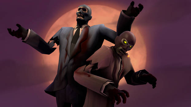 zombie and skeleton spy