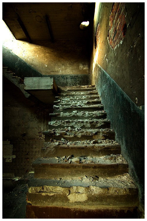 Stairs abandoned coal storage