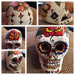 Small Dia de los Muertos Hand-painted mask by kawaiidchan