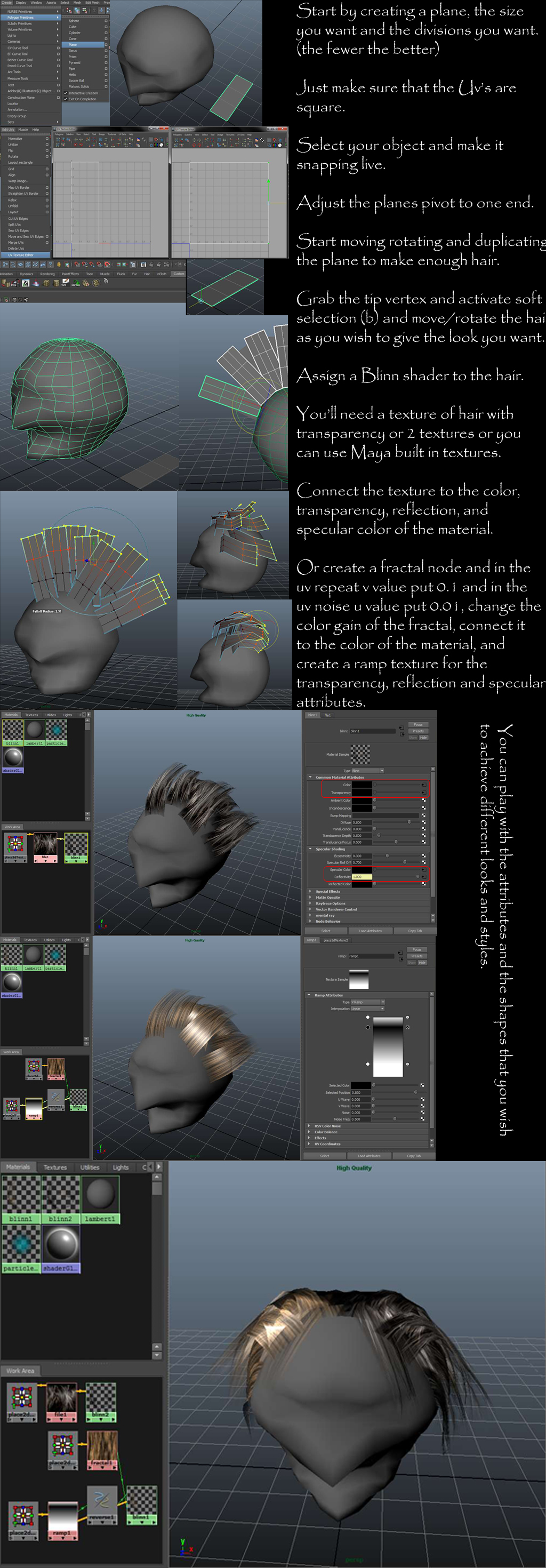 Hair polygon modeling tutorial