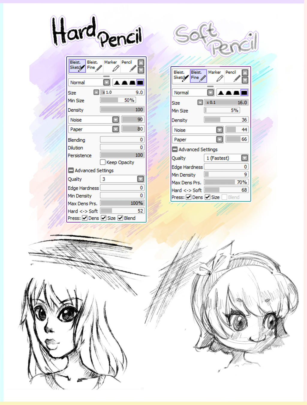 2 Pencil Brushes Paint Tool Sai By Ichigoarts On Deviantart