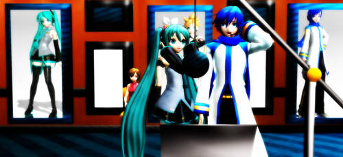 Miku X Kaito Recording A Song