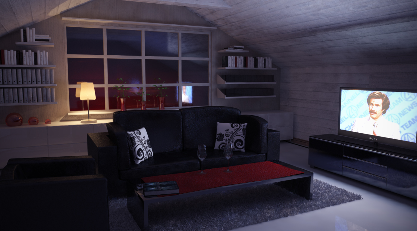 Attic room nighttime