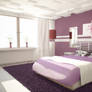 Purple bedroom daytime