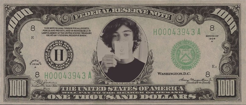 Harry Styles Thousand dollar bill!