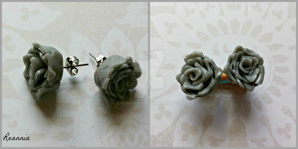 Silver Rose Earrings