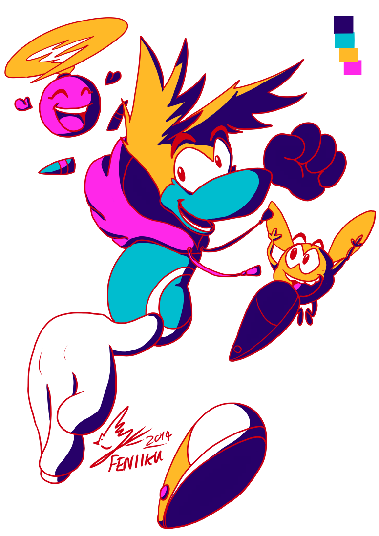 Rayman in neon