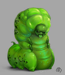 Daily Painting 007 Big Fat Caterpillar