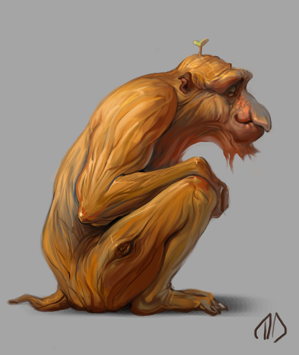 Daily Painting 008 Wooden Monkey by misha-dragonov on DeviantArt