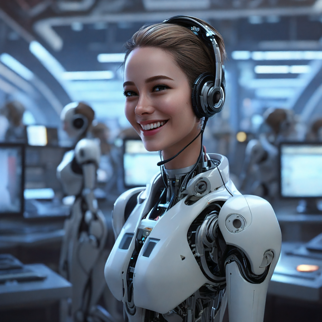 smiling female ai robot is working by wawanabd on DeviantArt
