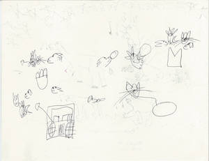 Doodles-animals, boombox-pen 1986