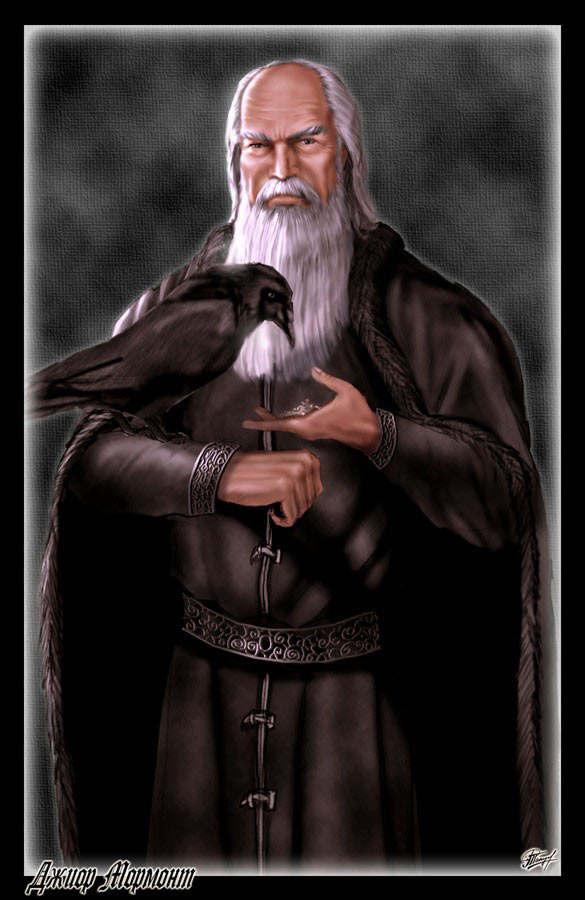 Jeor Mormont and his Raven by Amok