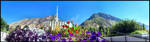 Provo Temple + Flowers 7 by JLFEclipse