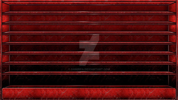 Red Glass Shelves Wallpaper