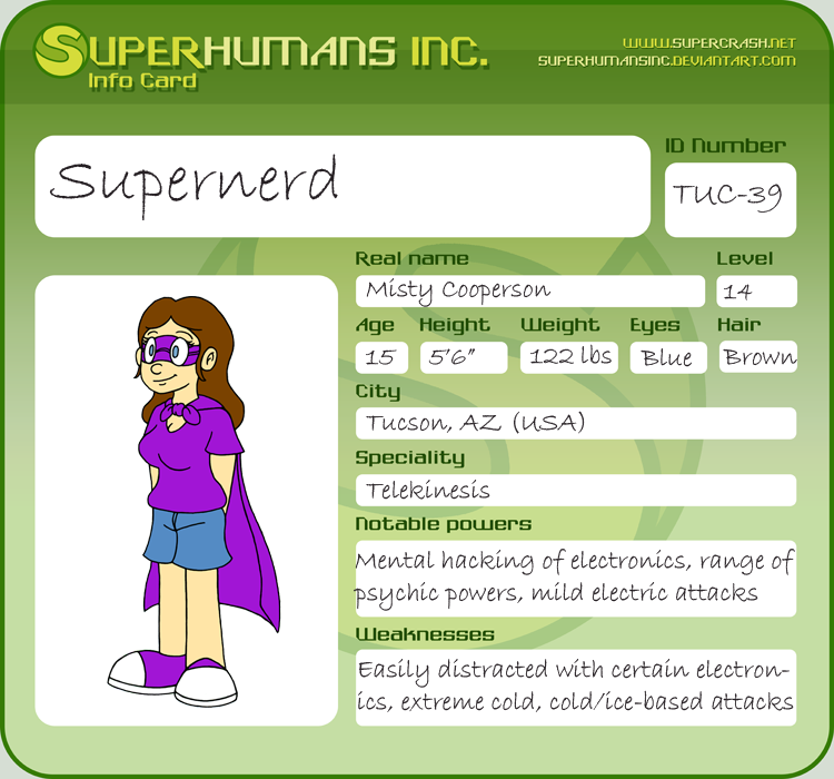 Superhumans Inc card-Supernerd