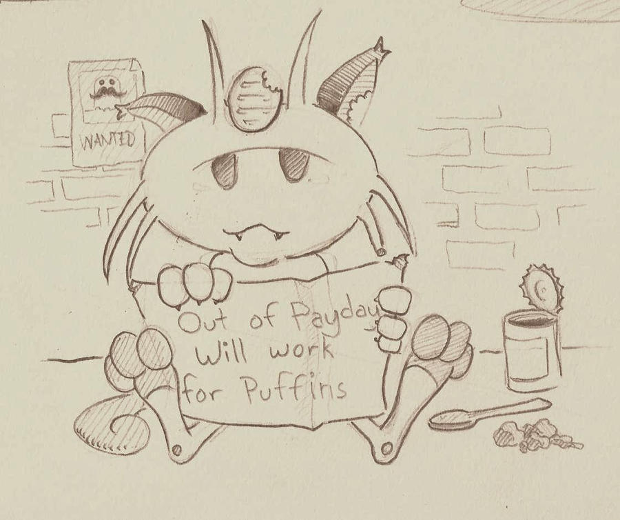 Meowth OUT OF PAYDAY Sketch day 2