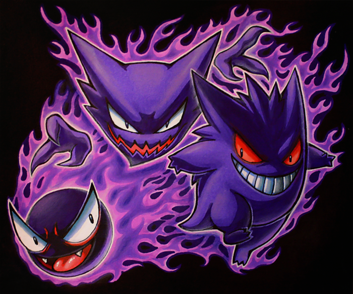 Gastly Haunter Gengar Pixel-overs by Axel-Comics on DeviantArt