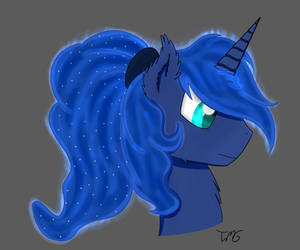 Princess Luna with a pony tail.