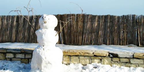 Snowman on the Beach