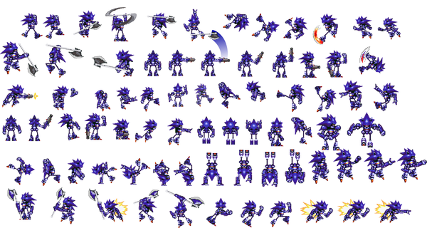 Custom / Edited - Sonic the Hedgehog Customs - Mecha Sonic Mk II  (Battle-Style) - The Spriters Resource