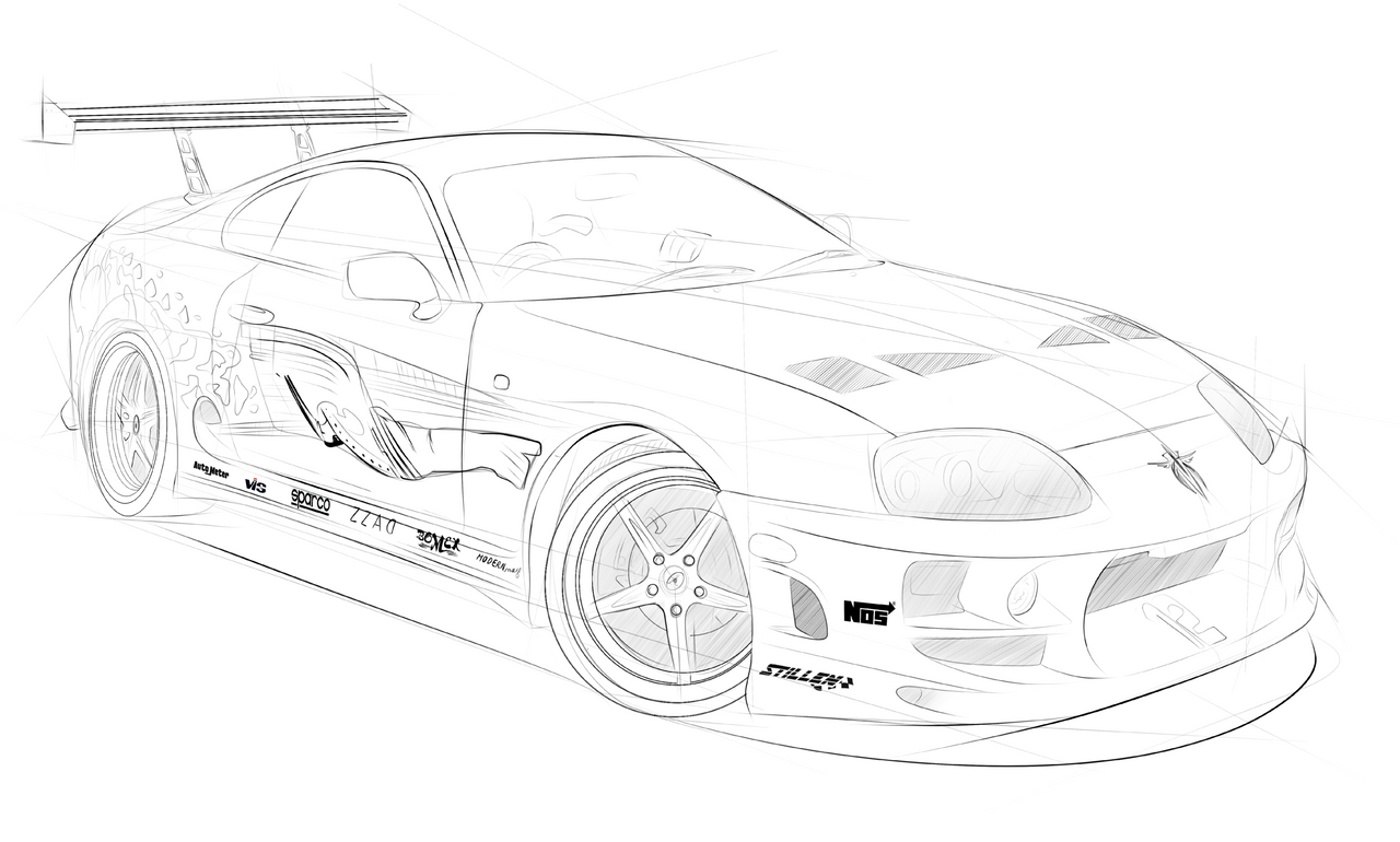 Toyota Supra Dibujos Para Colorear De Rapidos Y Furiosos 8 Desenhode