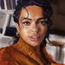 Lady In Orange Sweter