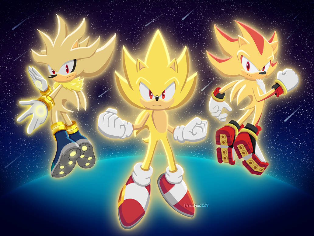 Super Sonic, Super Shadow and Super Silver by Muska327 on DeviantArt