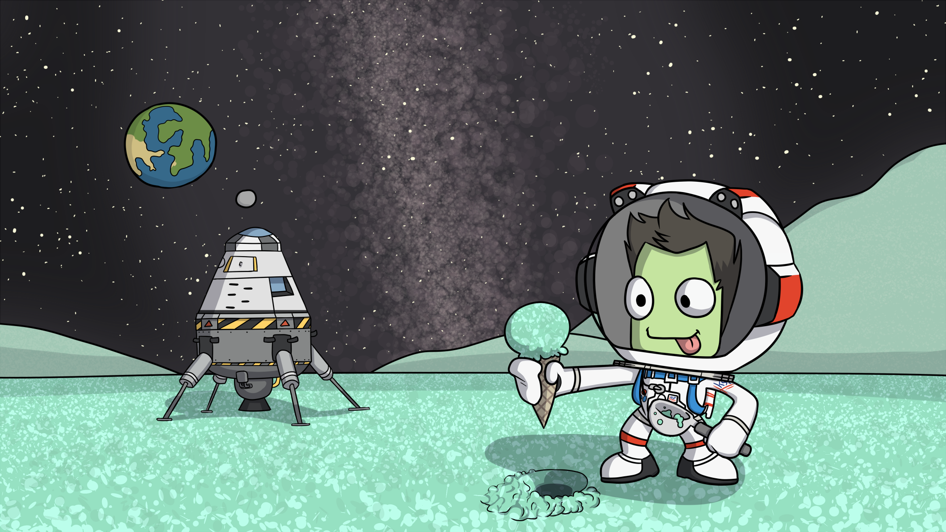 spaceman illustration kerbal space program space space art artwork.