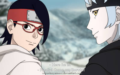 Sarada And Mitsuki waiting for Boruto by xXYorinoYamaXx