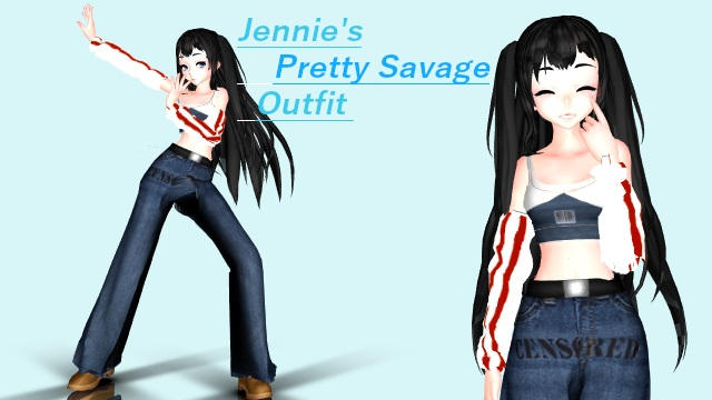 blackpink pretty savage outfits jennie